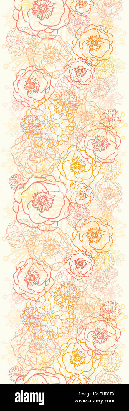 Warm flowers vertical seamless pattern background Stock Photo - Alamy