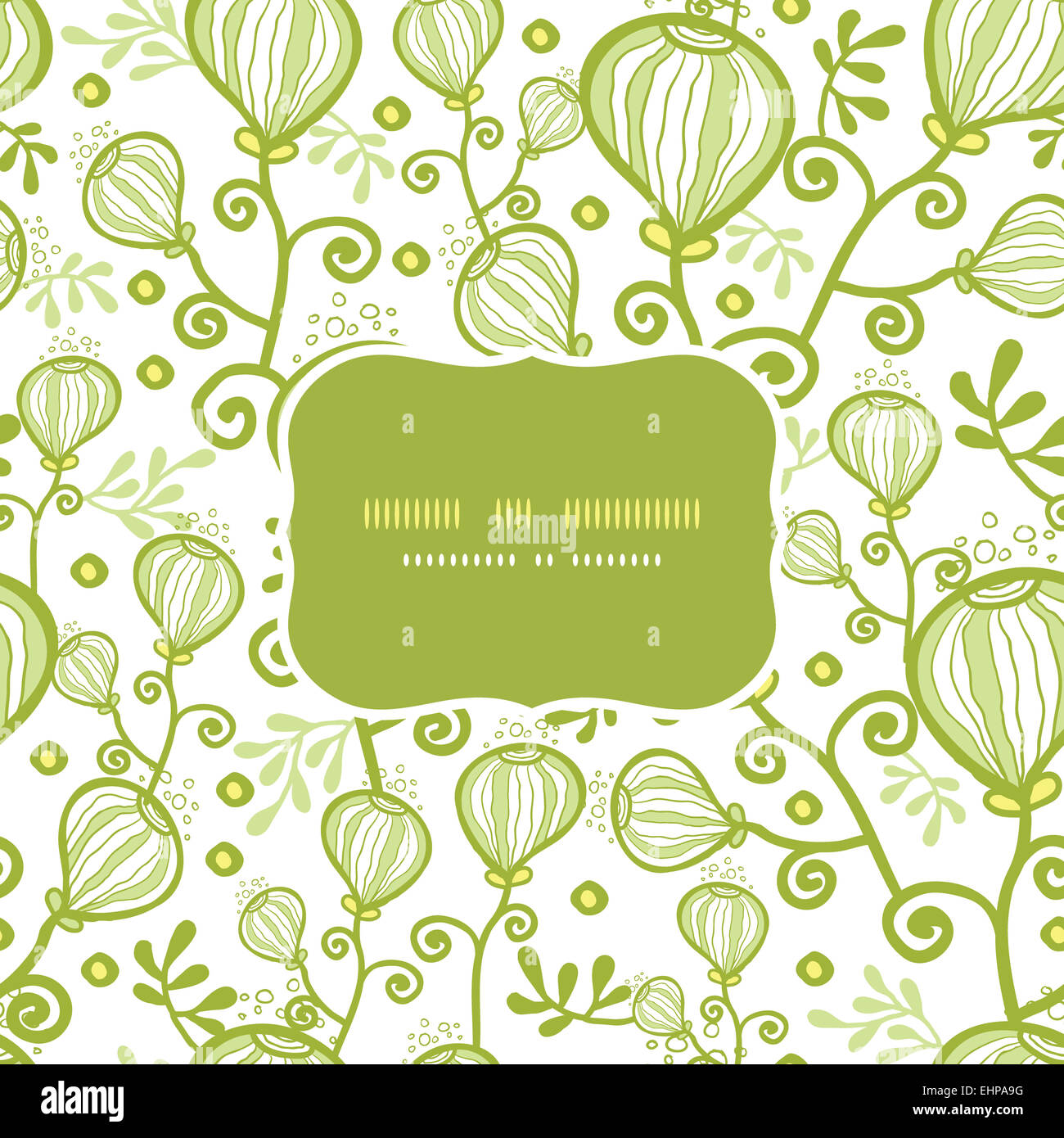 Underwater abstract plants frame seamless pattern background Stock ...