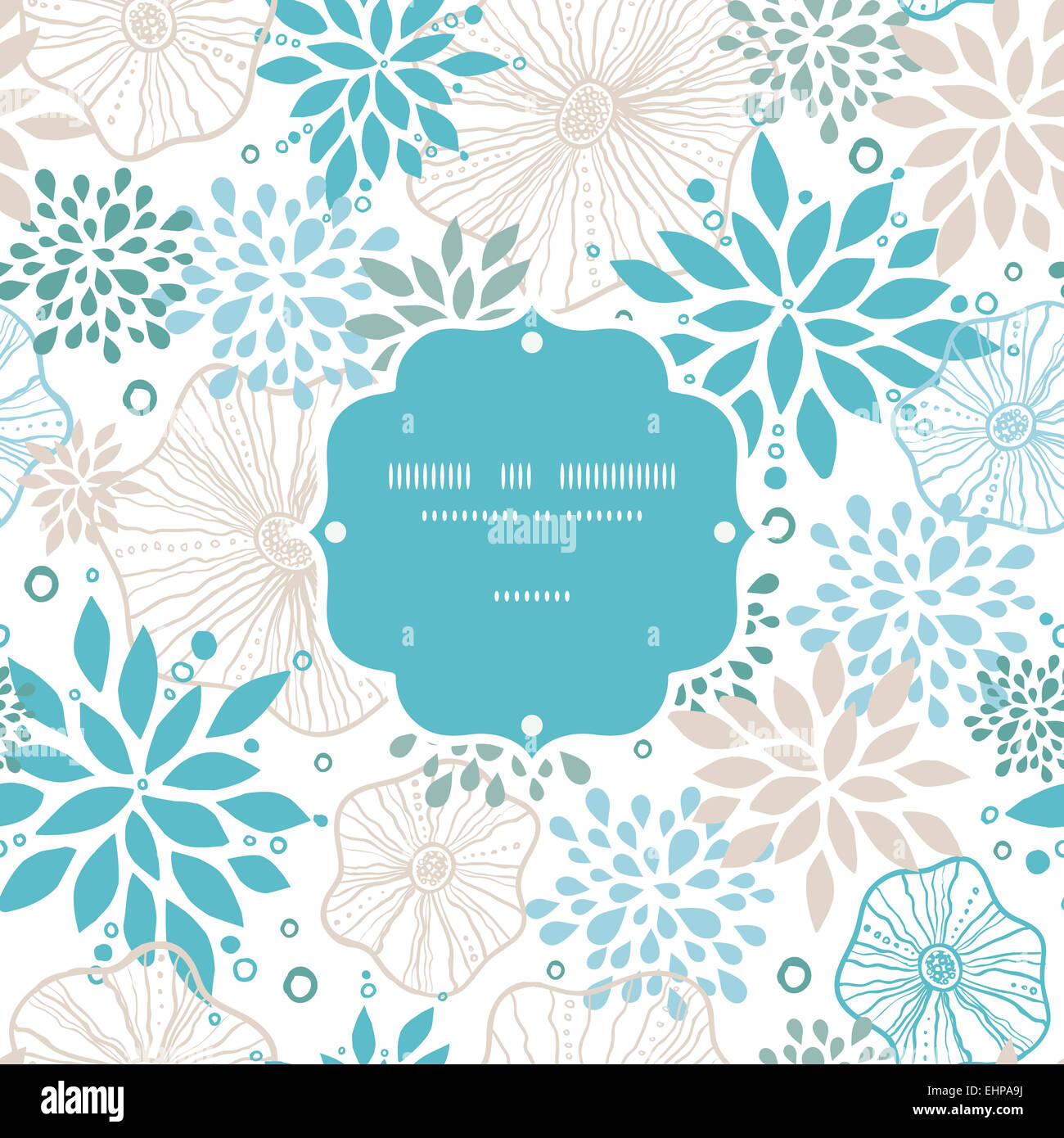 Blue and gray plants frame seamless pattern background Stock Photo - Alamy