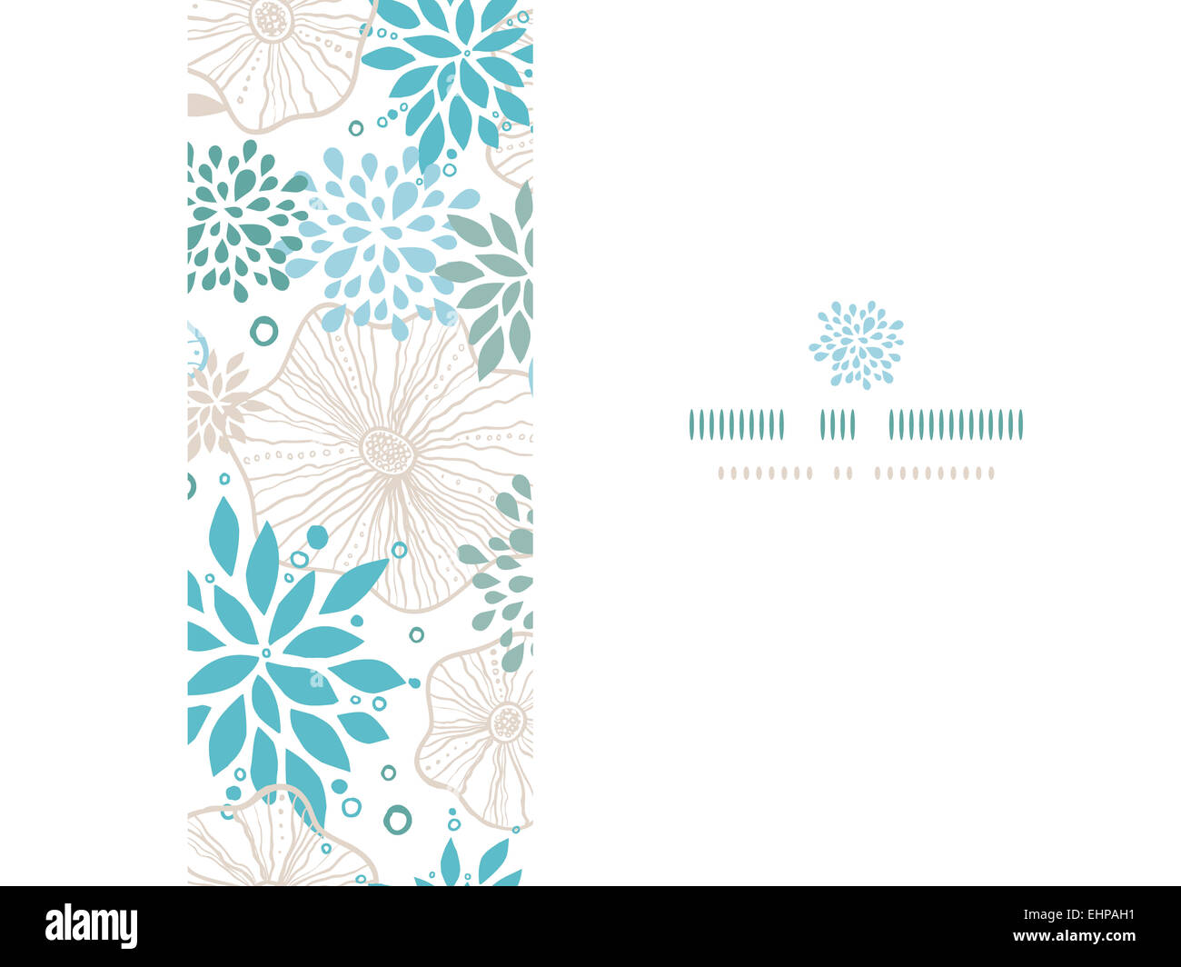 Blue and gray plants frame horizontal seamless pattern background Stock ...