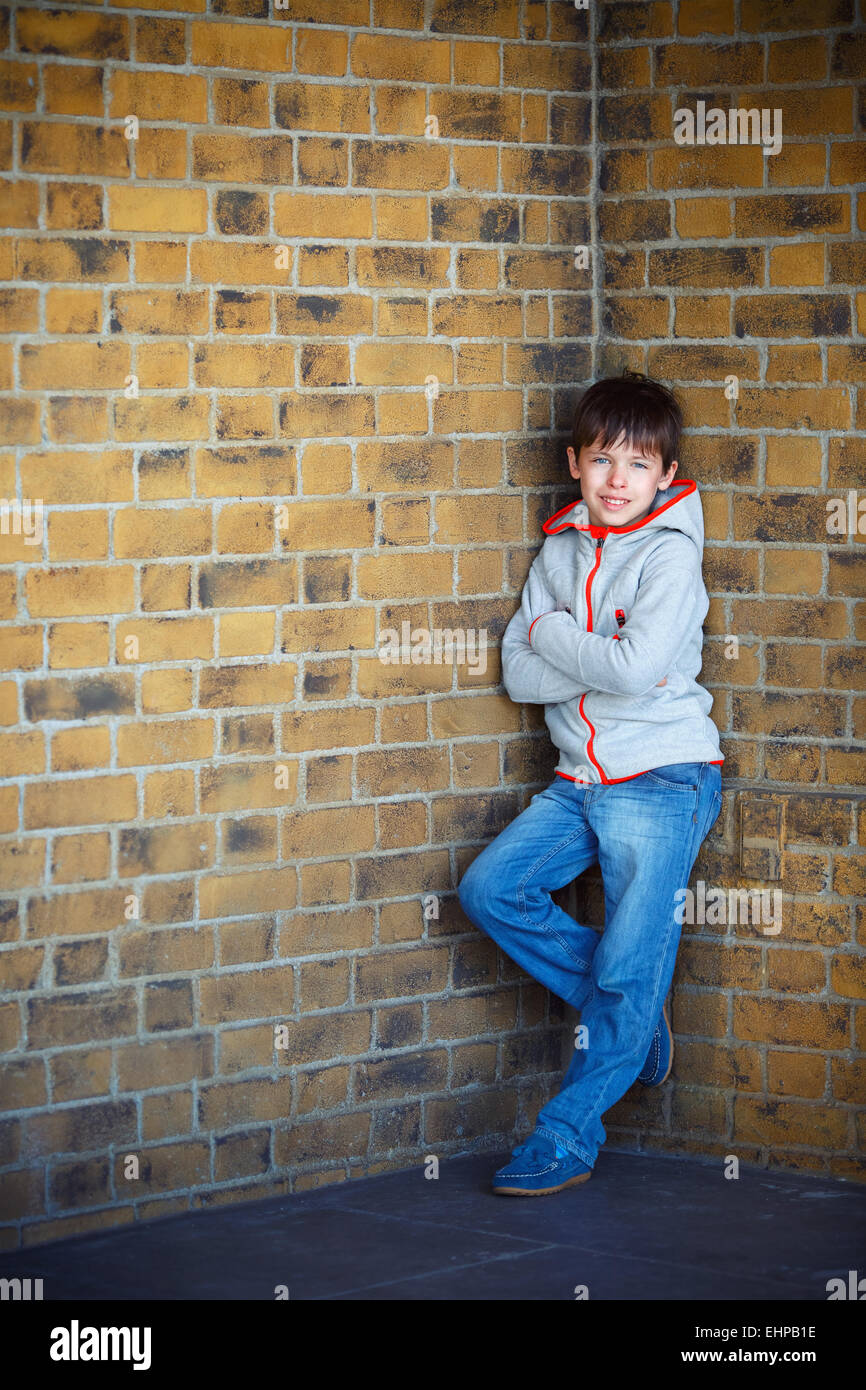 Portrait of cute little boy outdoors Stock Photo - Alamy