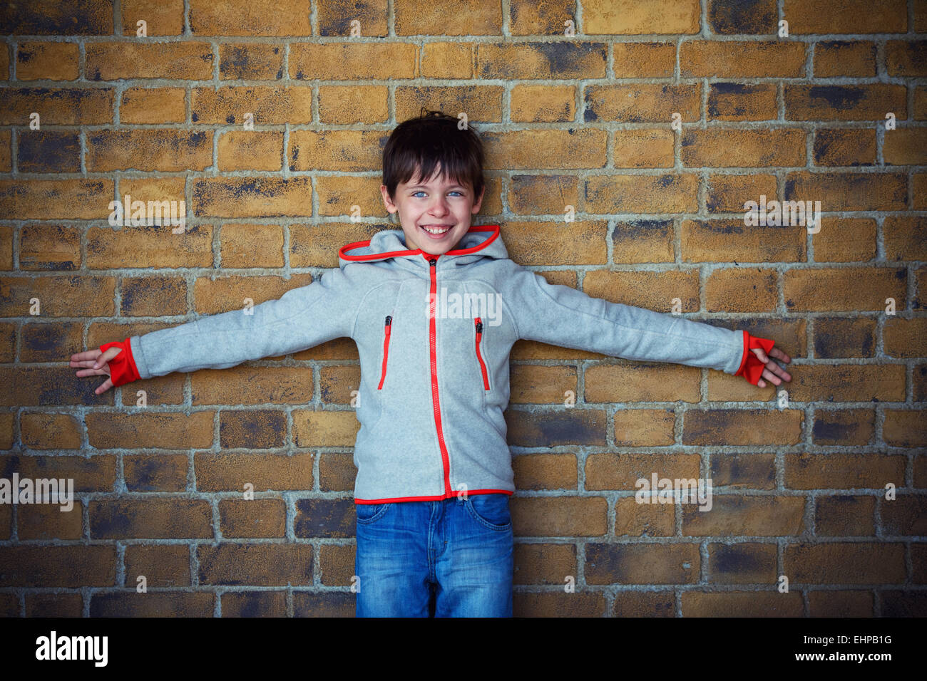Portrait of cute little boy outdoors Stock Photo - Alamy