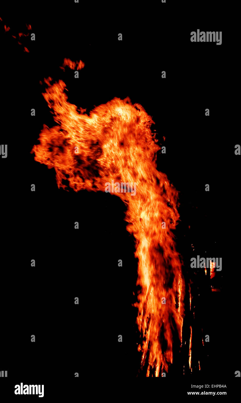 Burning orange fire on black hi-res stock photography and images - Alamy