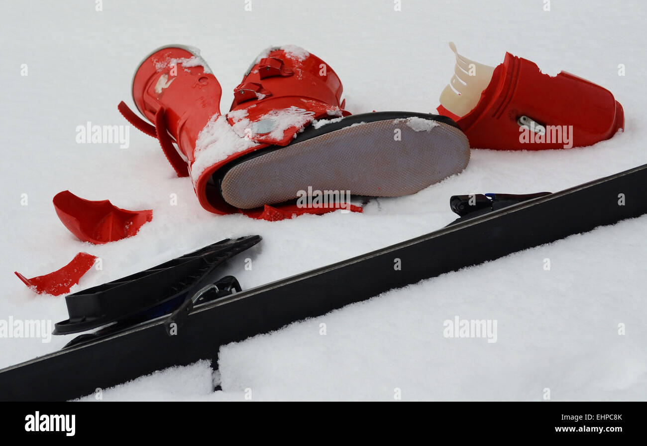 Skiing accident - symbol photo Stock Photo