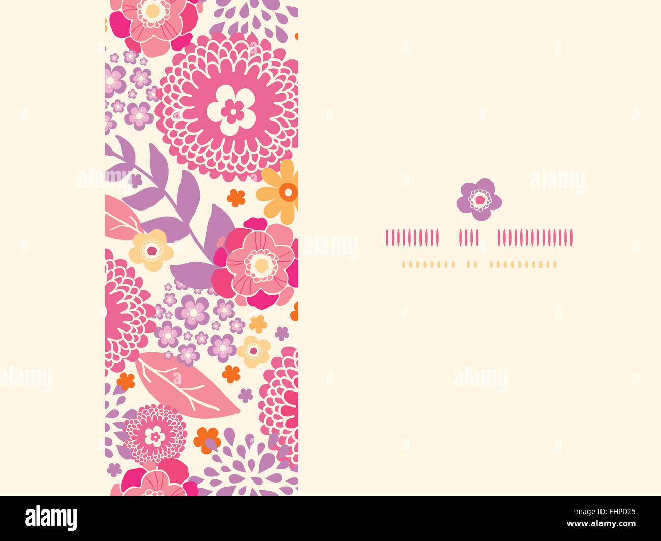 Warm summer plants frame horizontal seamless pattern background Stock ...