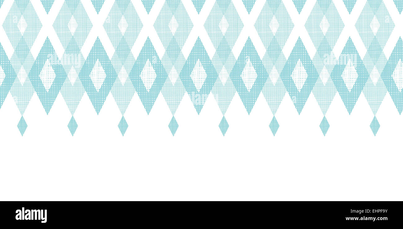 Pastel blue fabric ikat diamond horizontal seamless pattern background Stock Photo