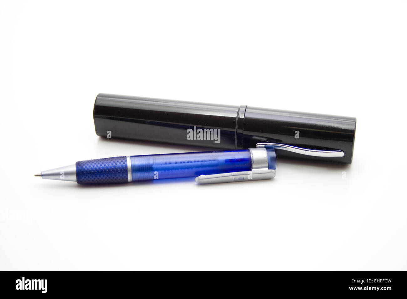 Blue ballpoint pen Stock Photo Alamy
