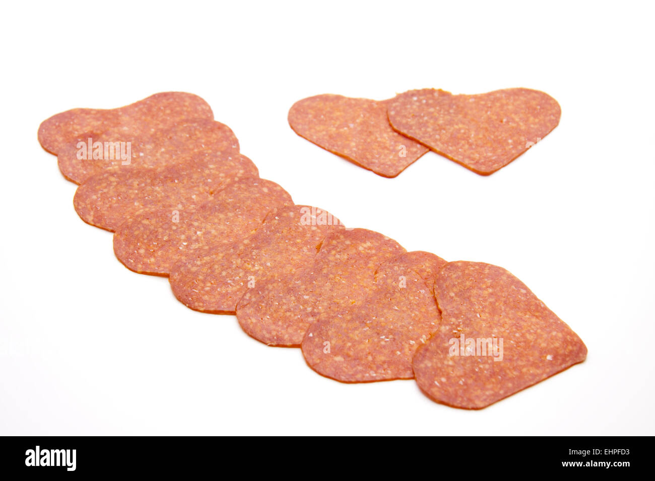 Turkeys salami in heart form Stock Photo Alamy