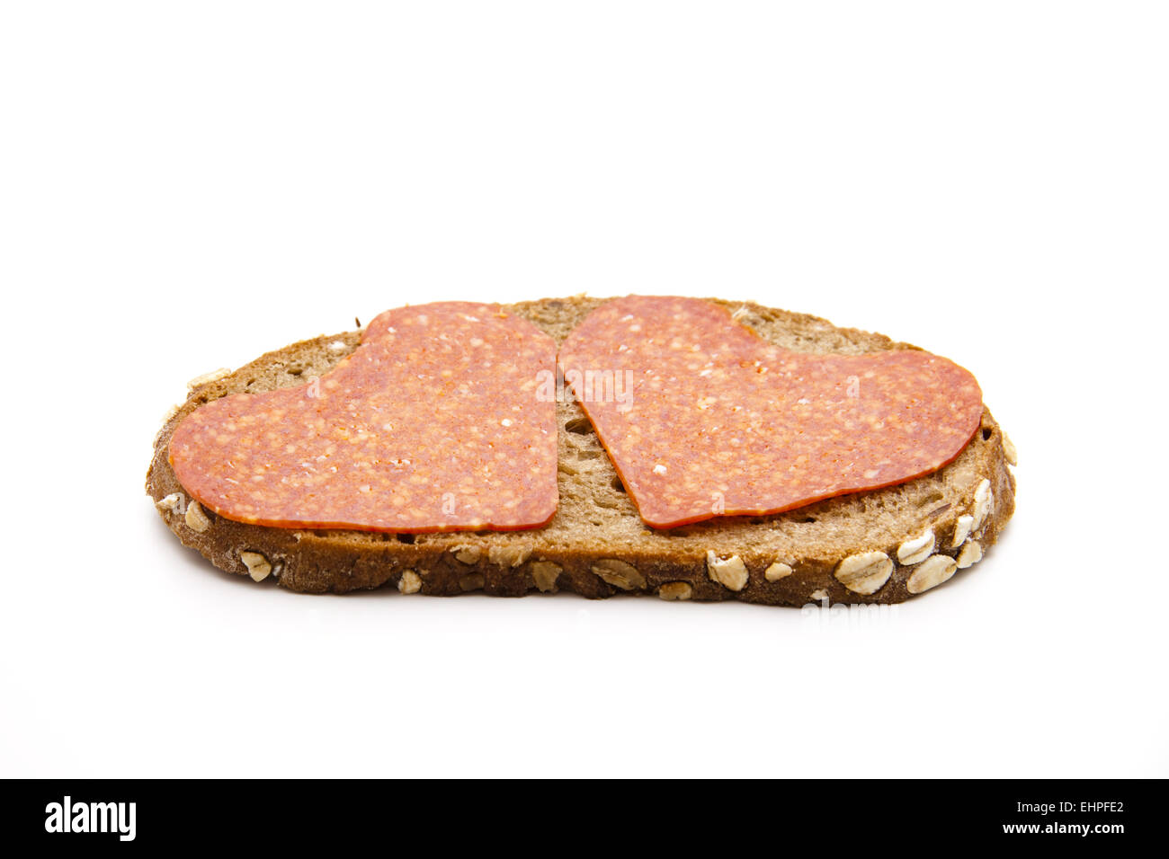 Turkeys salami on bread Stock Photo Alamy