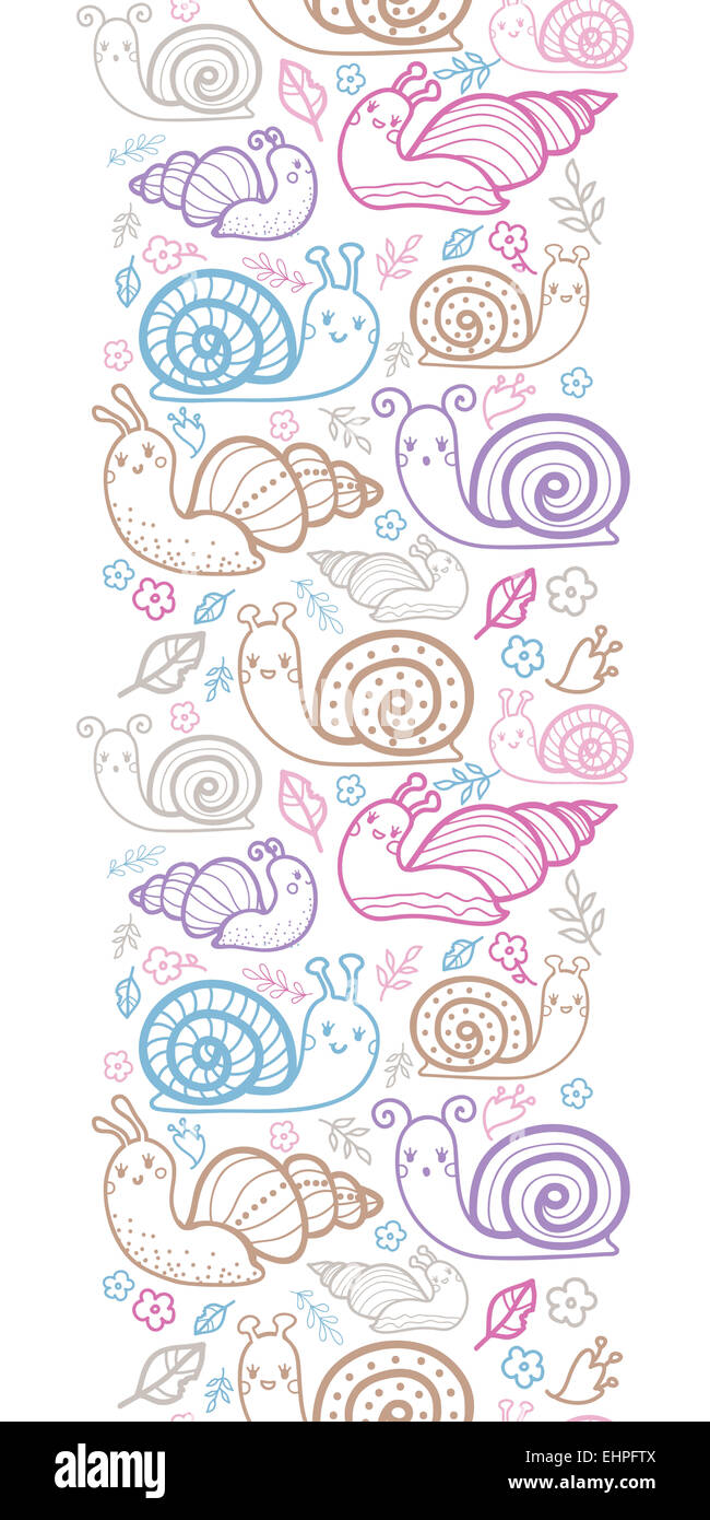 Snail Pattern Background Cute smiling snails vertical seamless pattern background Stock Photo ...