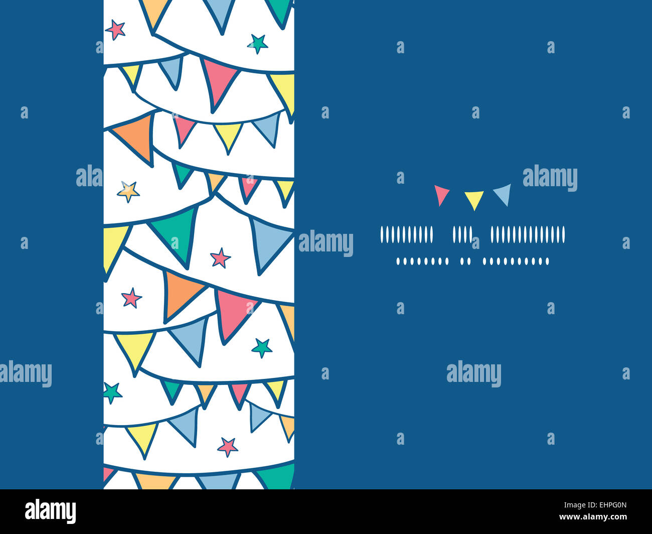 Colorful doodle bunting flags horizontal seamless pattern background ...