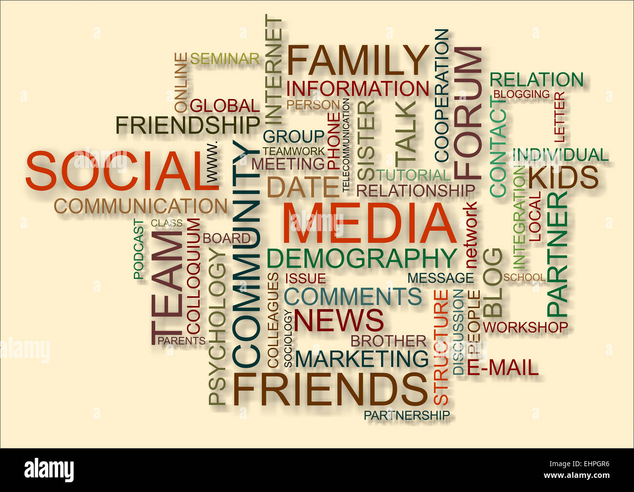 social media in word cloud Stock Photo