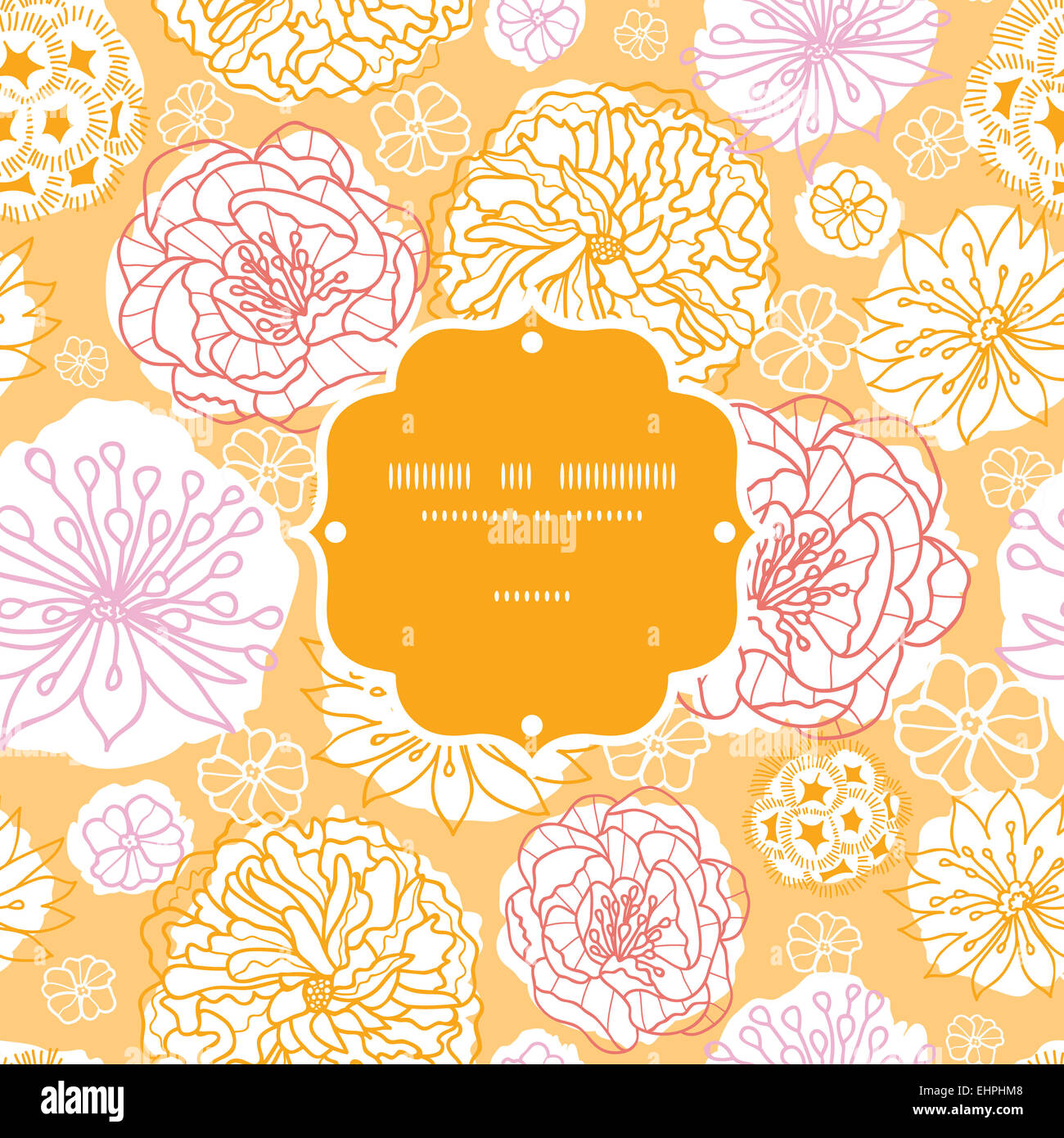 Warm day flowers frame seamless pattern background Stock Photo - Alamy