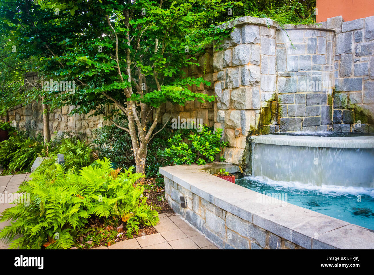 Fountain And Garden At Piedmont Park In Atlanta Georgia Stock