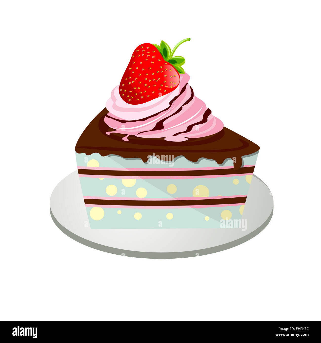 illustration of a cake with strawberry and chocolate Stock Photo - Alamy