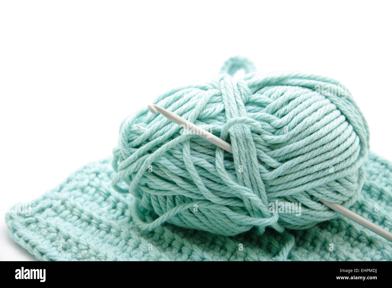 Crochet wool with crochet needle Stock Photo Alamy