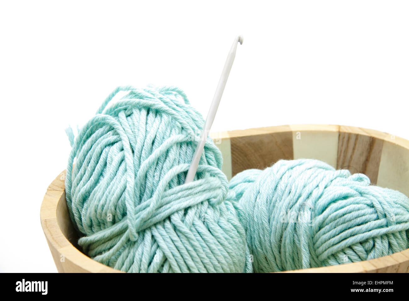 Crochet wool with crochet needle Stock Photo