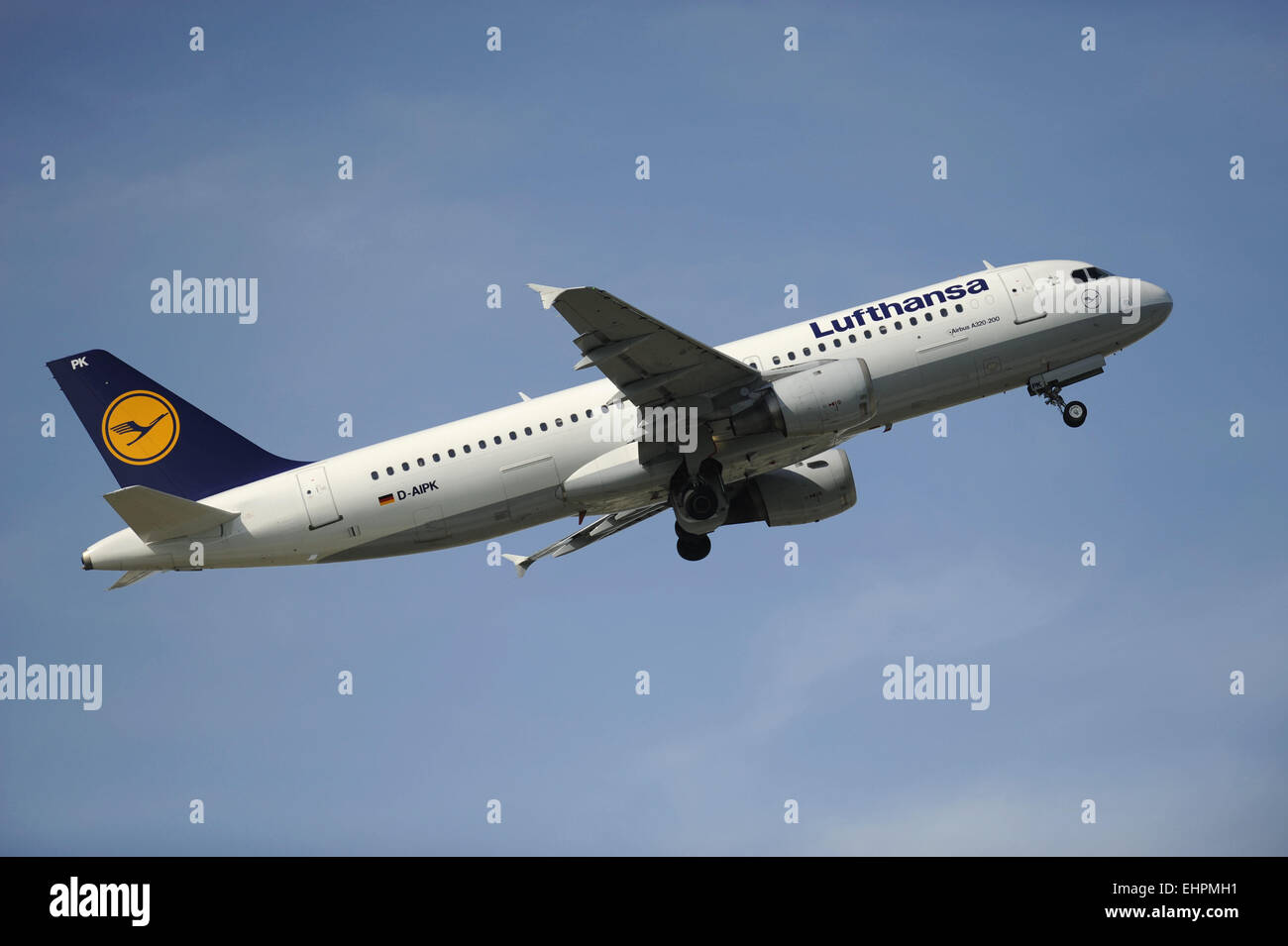 airplane airbus A 320 while take off Stock Photo