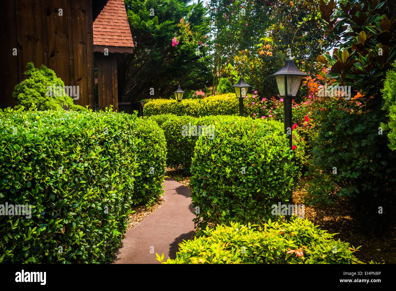 Garden and path in Helen, Stock Photo Alamy