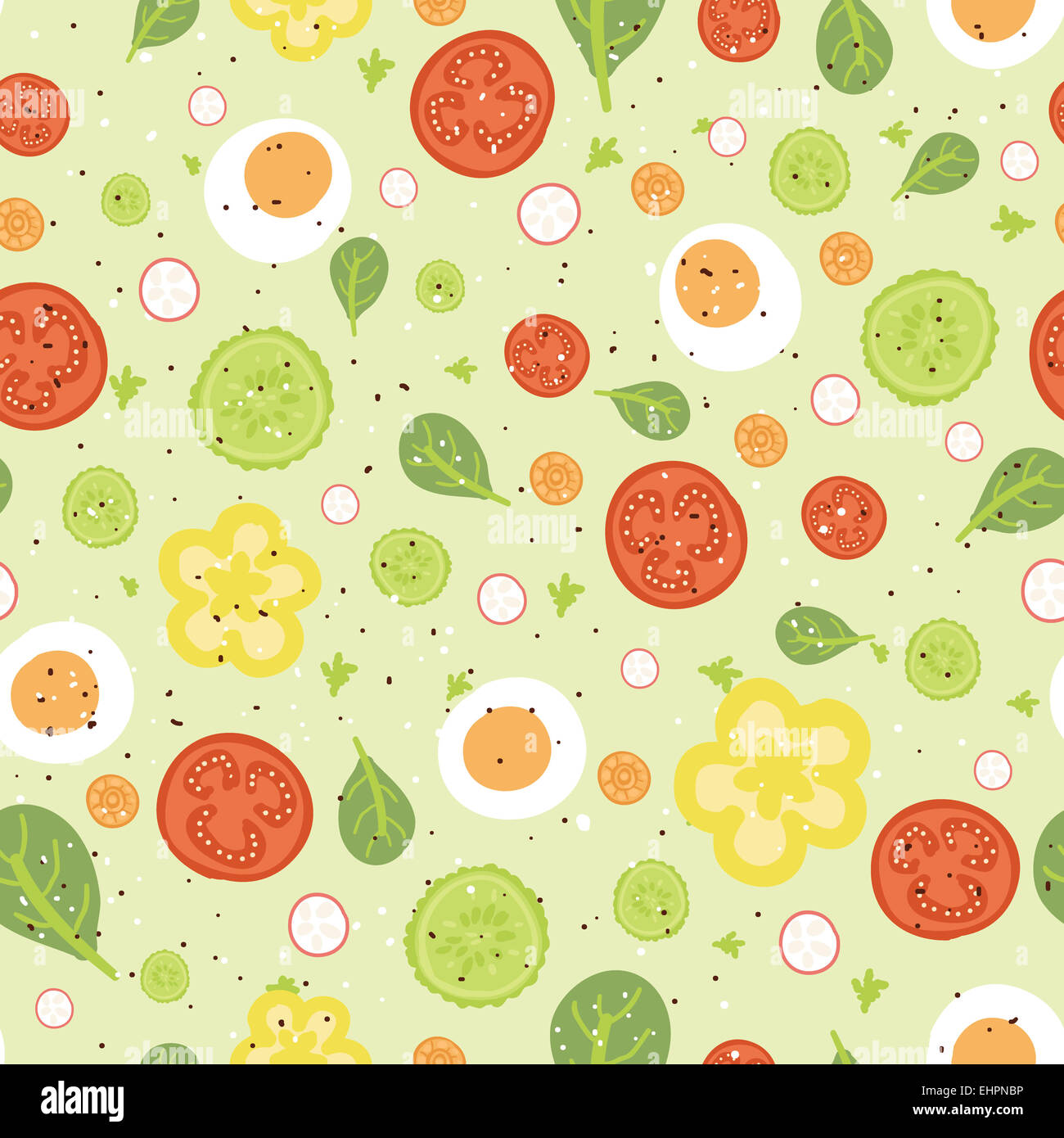 Fresh salad seamless pattern background Stock Photo