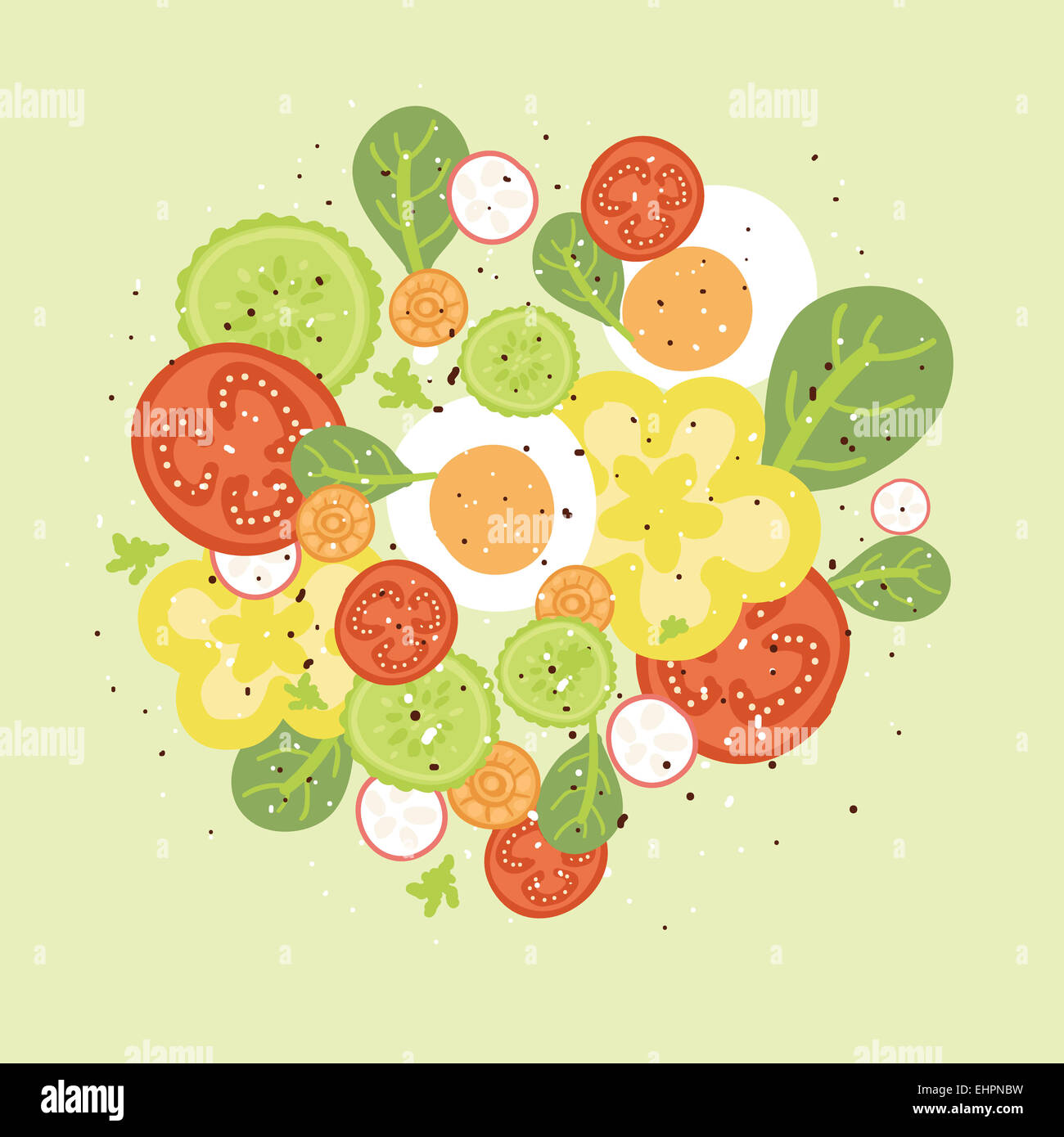 Fresh salad  illustration Stock Photo