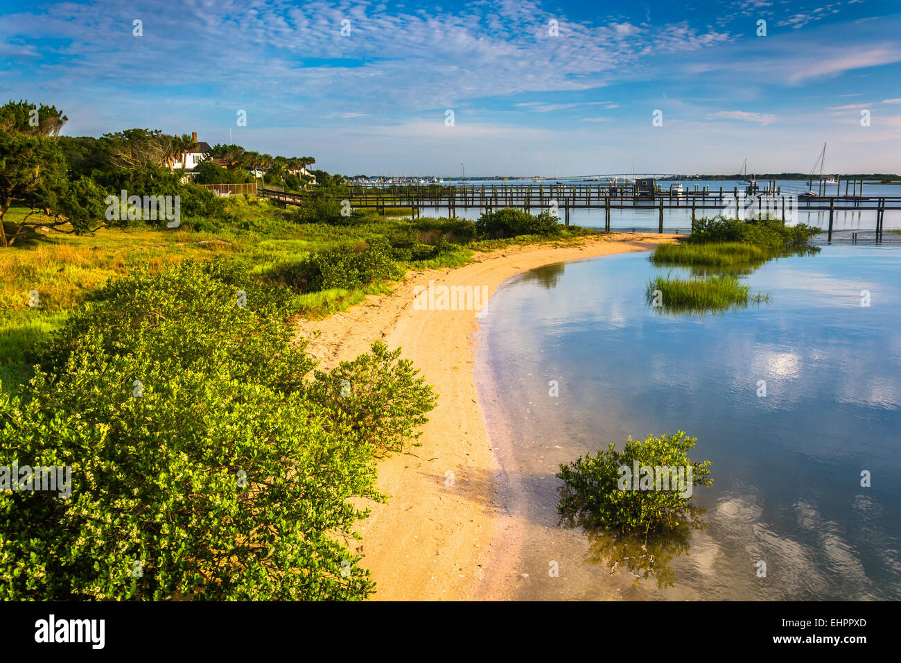 Morning light at Salt Run, in St. Augustine, Florida. Stock Photo