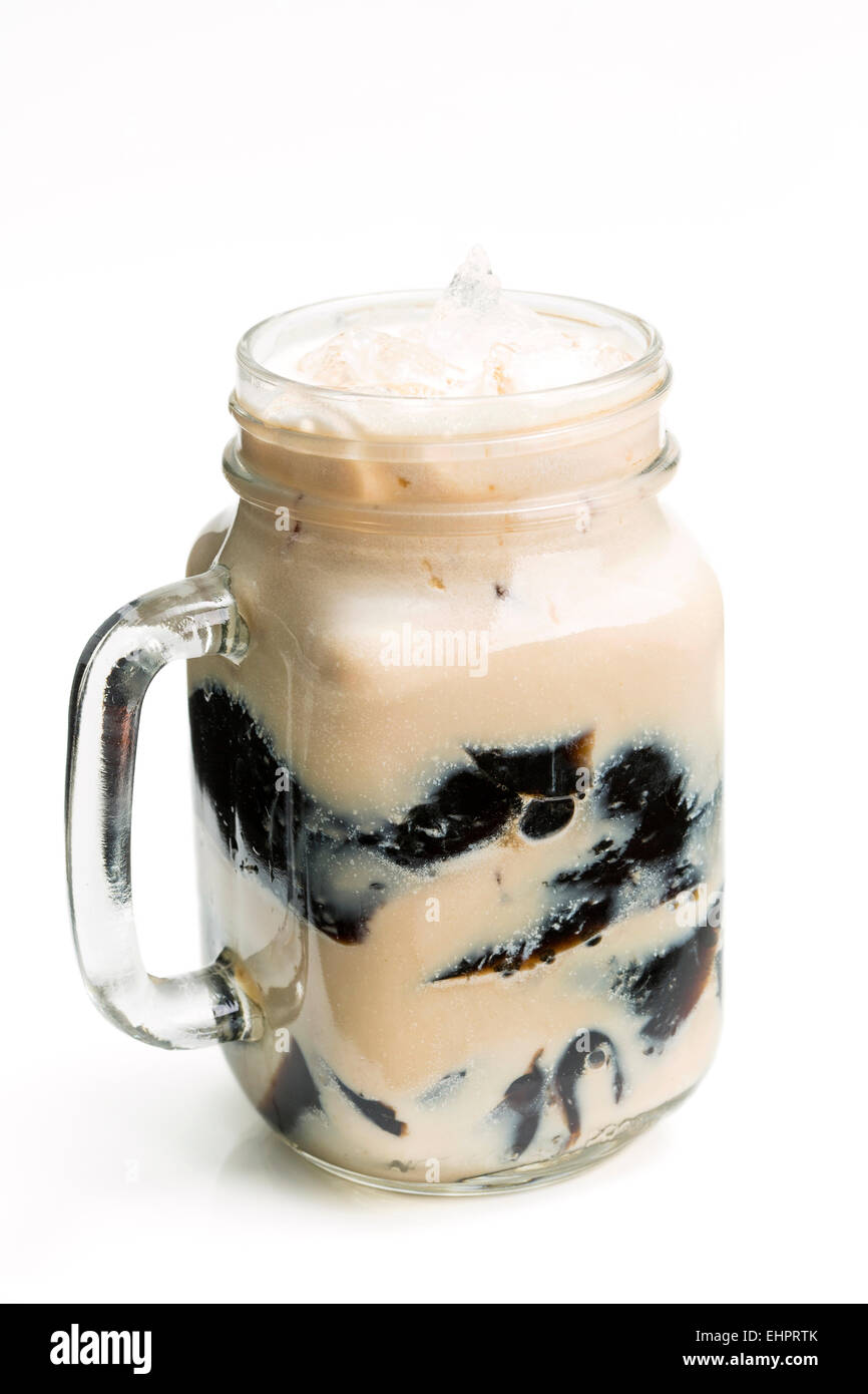 Milk tea with herb jelly Stock Photo Alamy