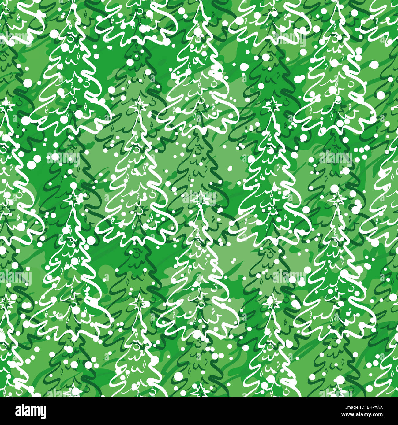 Seamless pattern with Christmas trees Stock Photo - Alamy