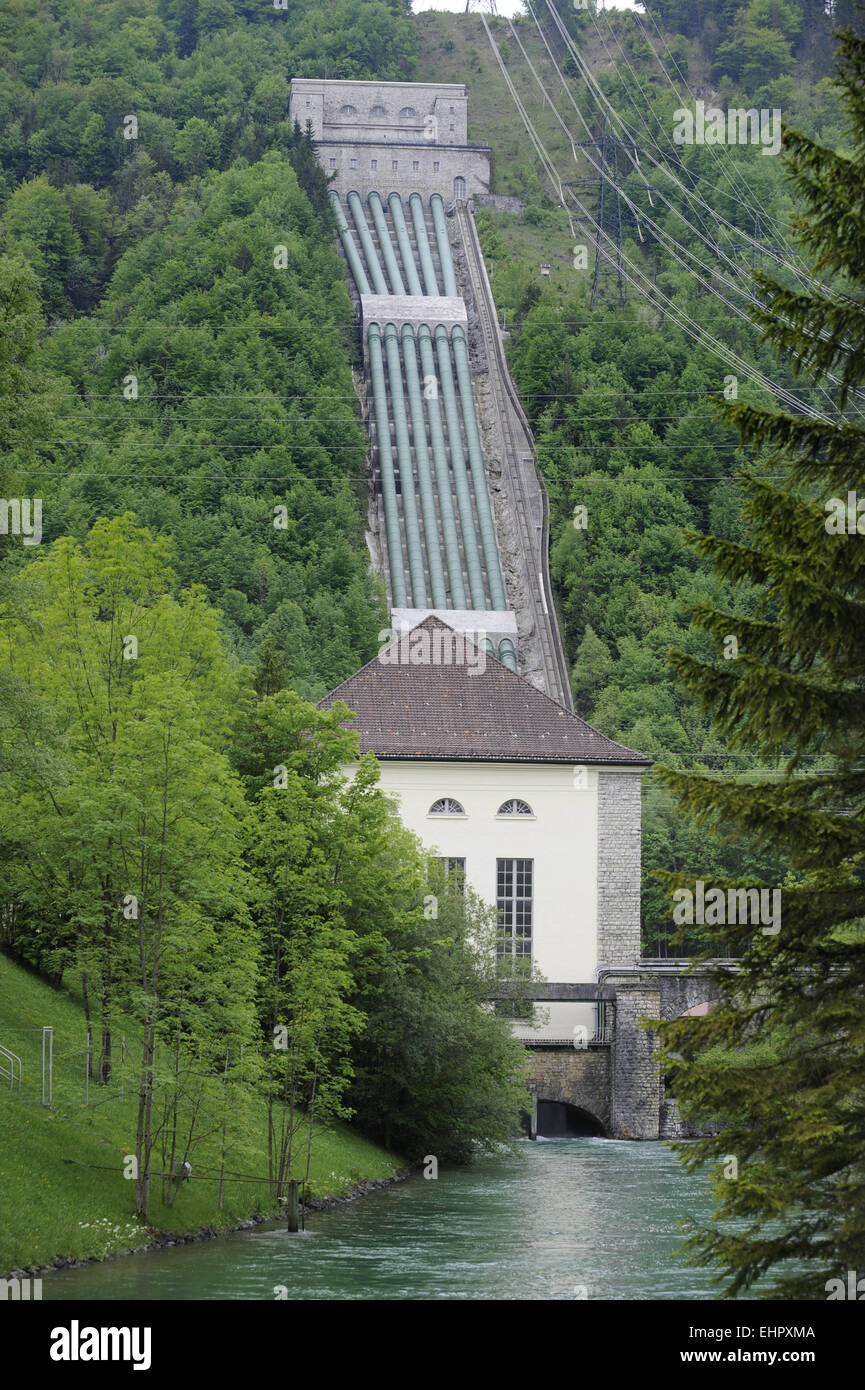 water power station in bavaria Stock Photo