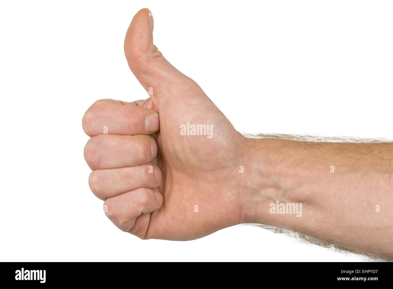Thumb showing a sign Stock Photo