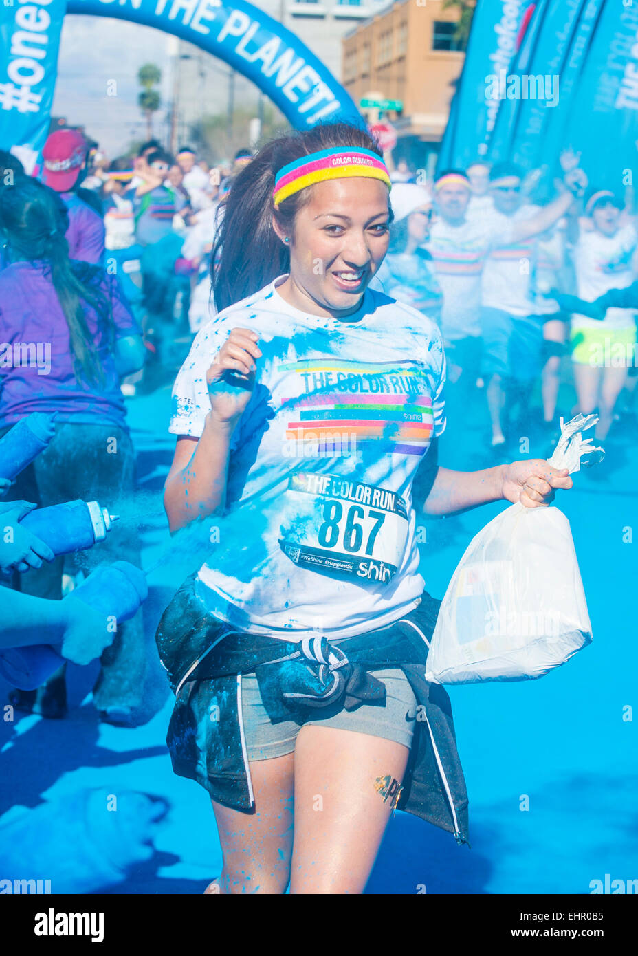 An unidentified runners at the Las Vegas Color run Stock Photo Alamy