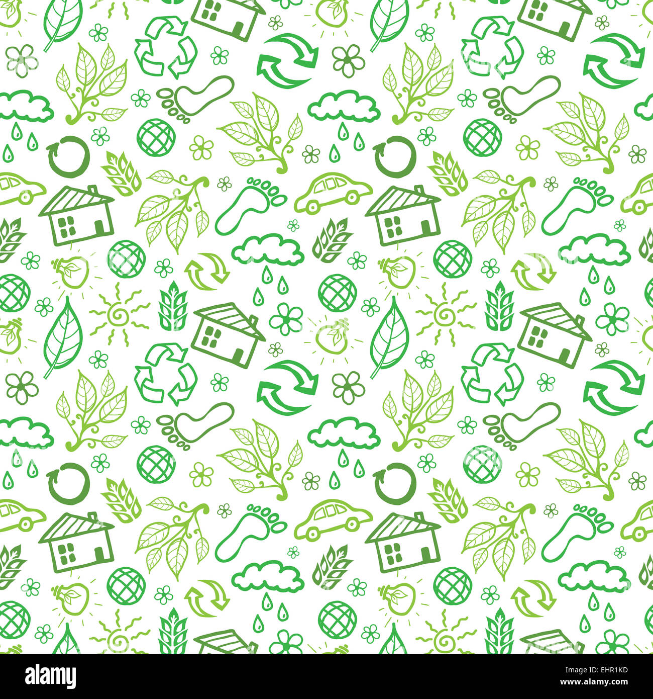 Ecology symbols seamless pattern background Stock Photo - Alamy