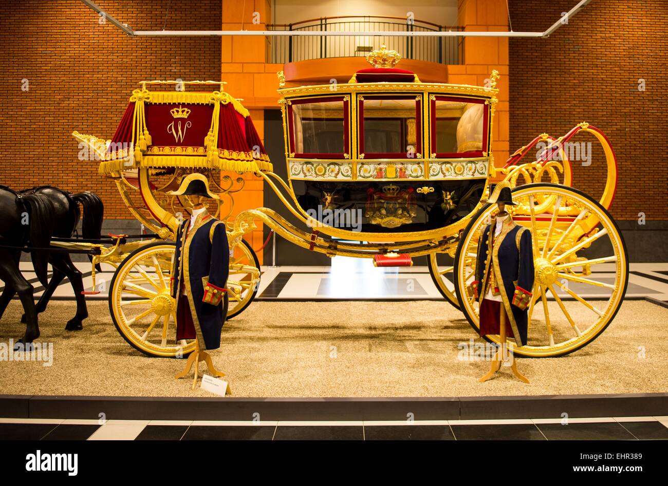 The restored Glass Coach at the Louwman Museum in The Hague, The Netherlands, 16 march 2015. The Glass coach is the oldest coach of the Dutch royal house bought by King Willem I. Photo: Patrick van Katwijk/ POINT DE VUE OUT Stock Photo