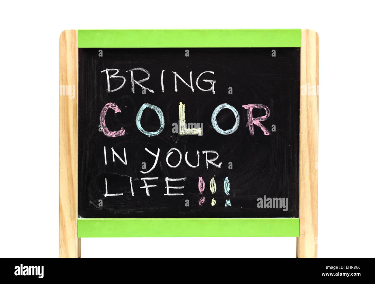 written concept with color chalk on blackboard Stock Photo