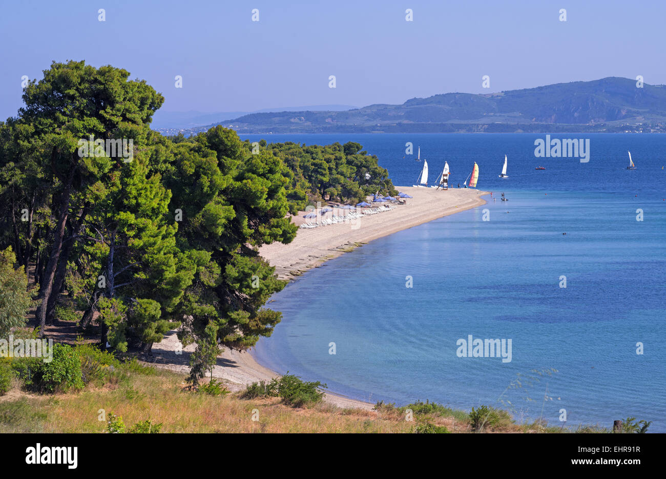 Water sports in Gregolimano beach, north in Evia(Euboea) island, near the  spa city of Edipsos, Evia prefecture, Greece Stock Photo - Alamy