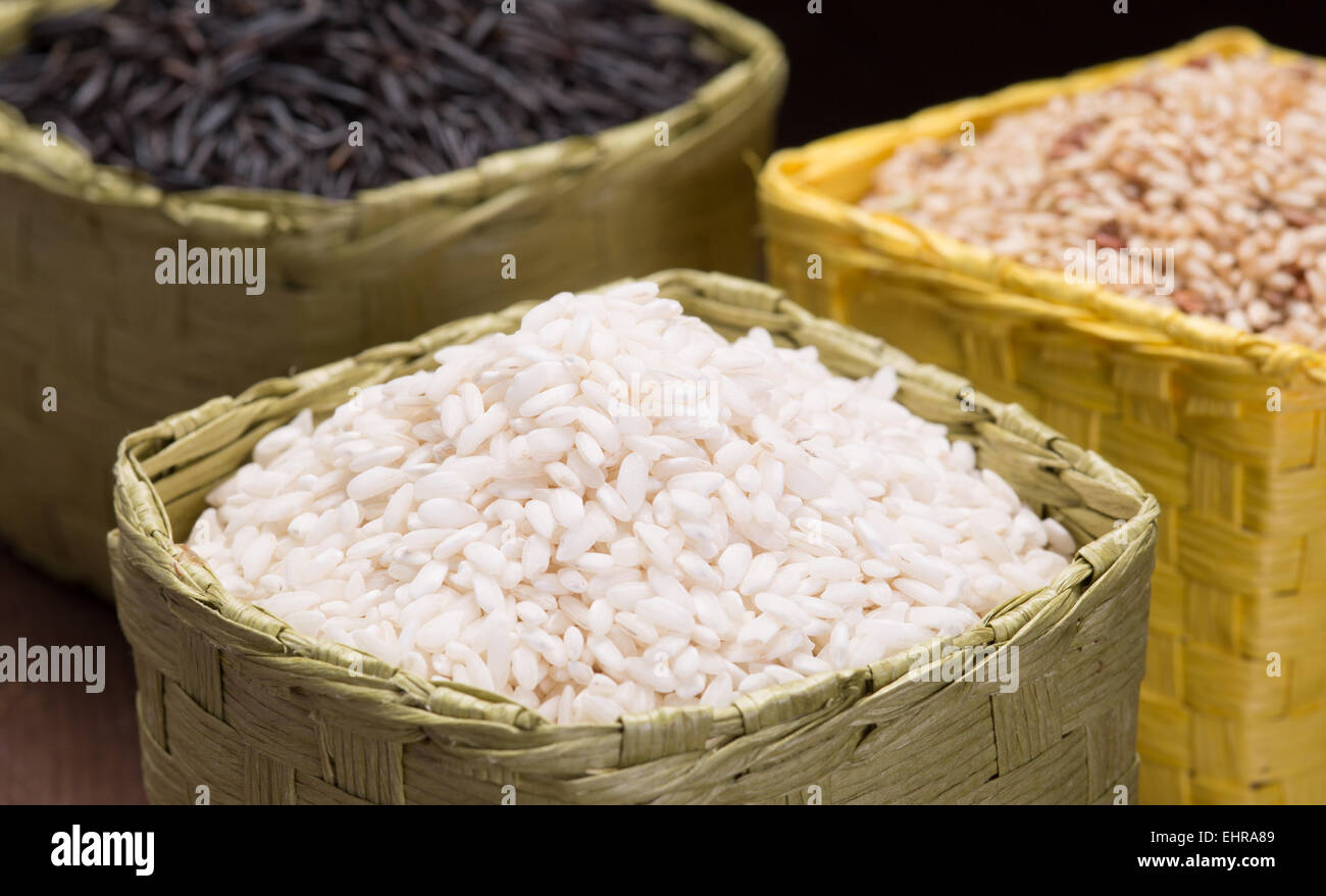 Basket Rice Tere rice in baskets Stock Photo - Alamy