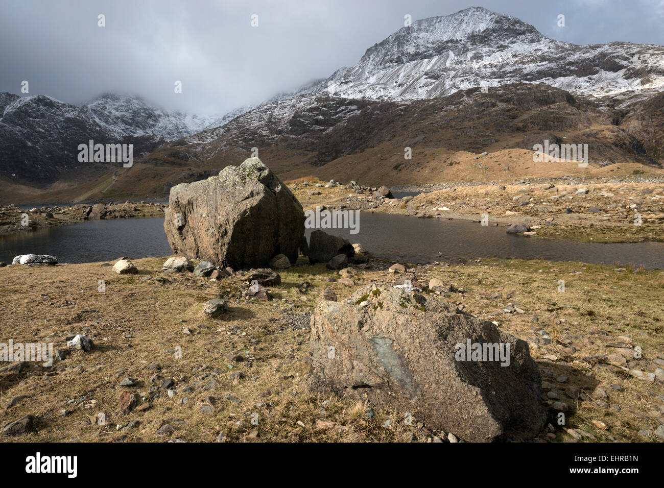 Crib Goch from Llyn Llydaw, Snowdonia National park, Wales, UK Stock Photo Alamy