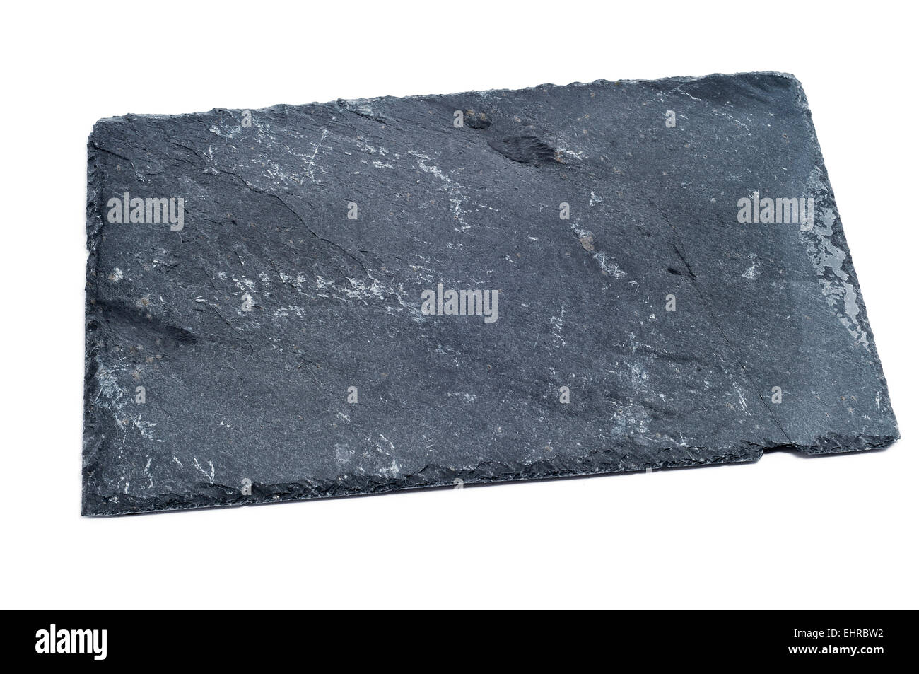 a piece of slate stone on a white background Stock Photo