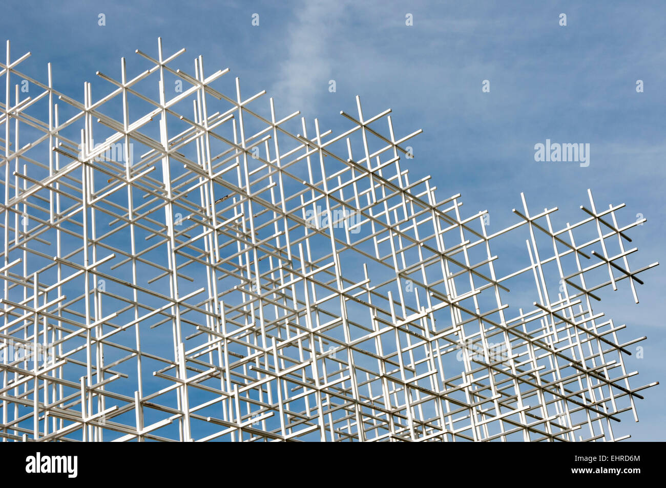 A detail of the 2013 Serpentine Gallery Summer Pavilion designed by the Japanese architect Sou Fujimoto. Stock Photo