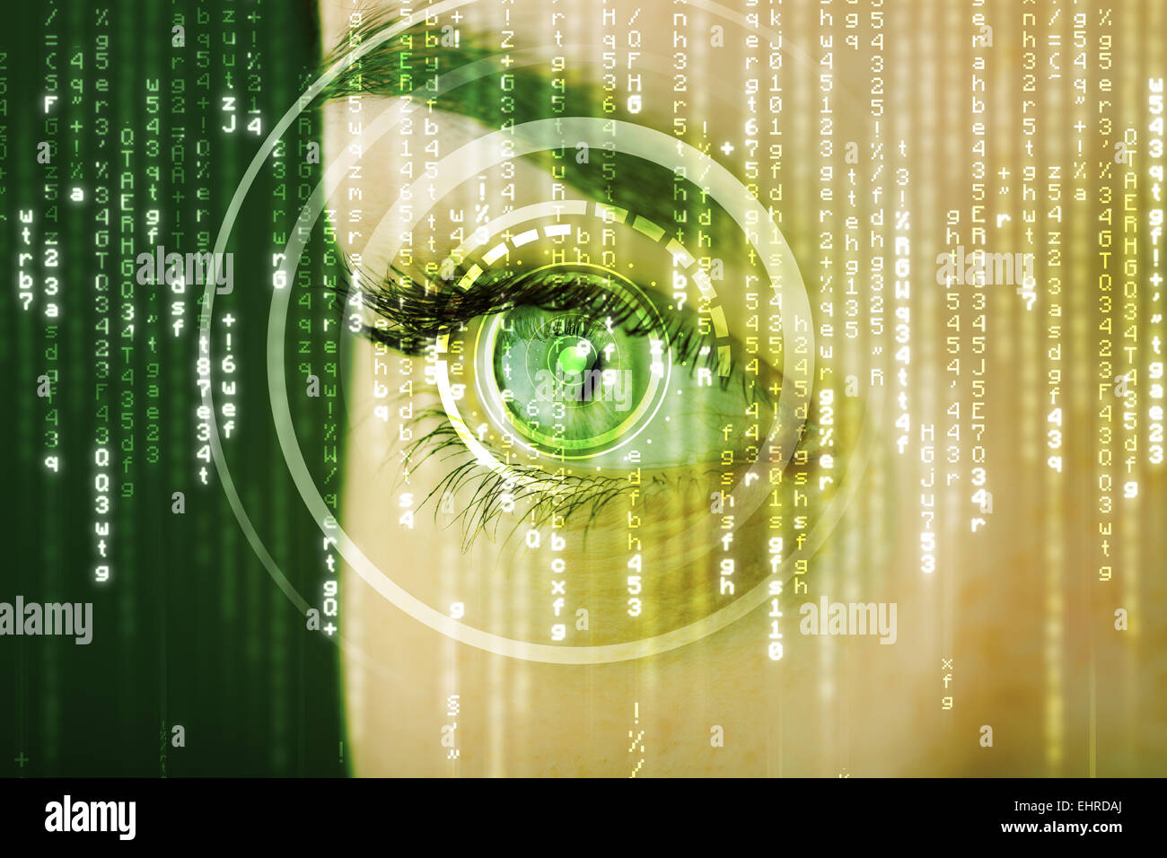 Modern cyber woman with matrix eye Stock Photo - Alamy