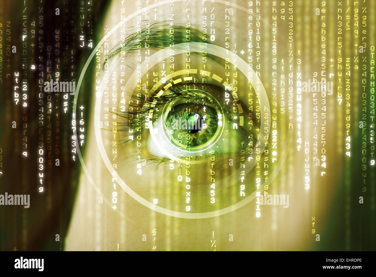 Modern cyber woman with matrix eye Stock Photo - Alamy