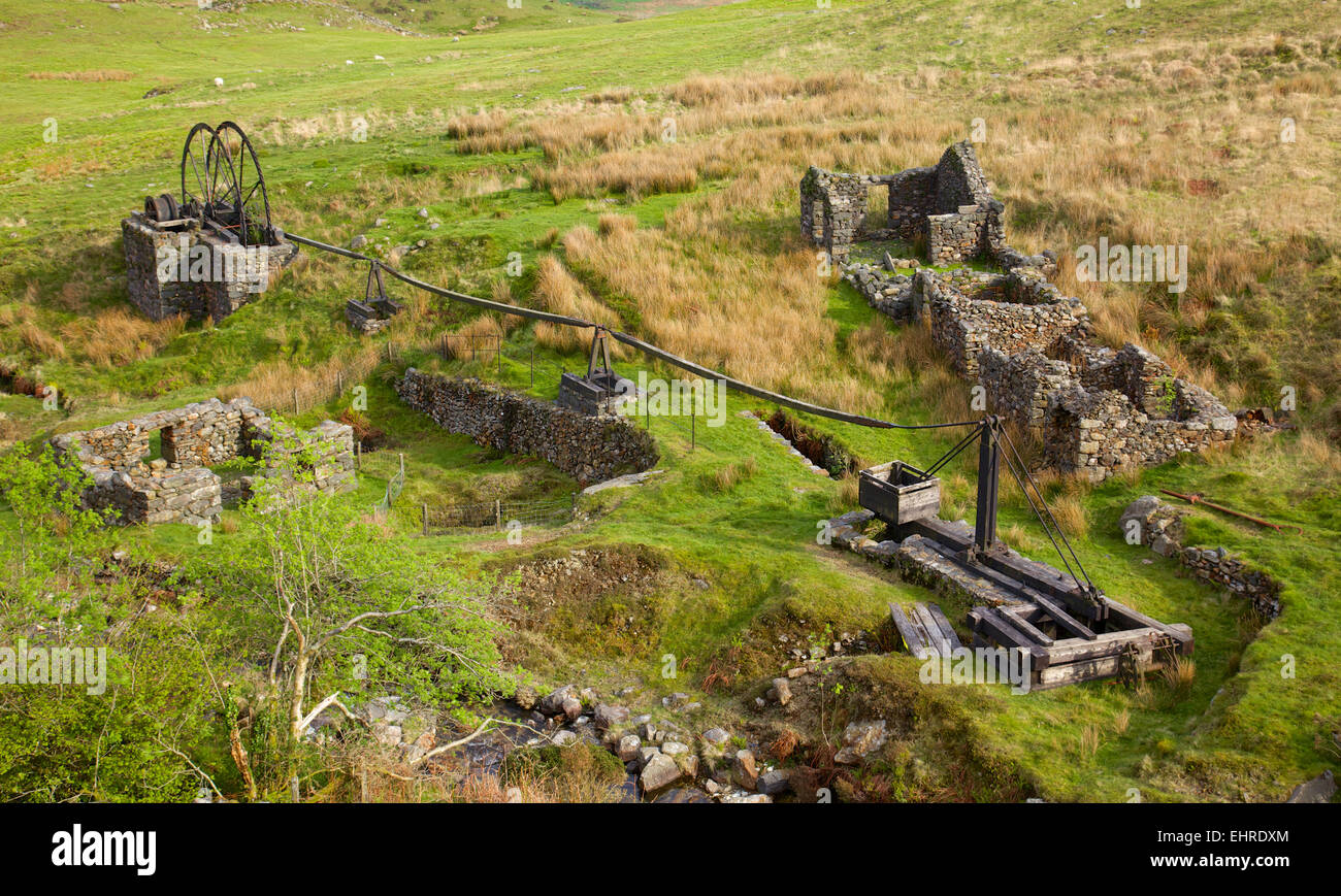 Gwynedd, Snowdonia, Cwm Pennant disused copper mine at Cwm Ciprwth