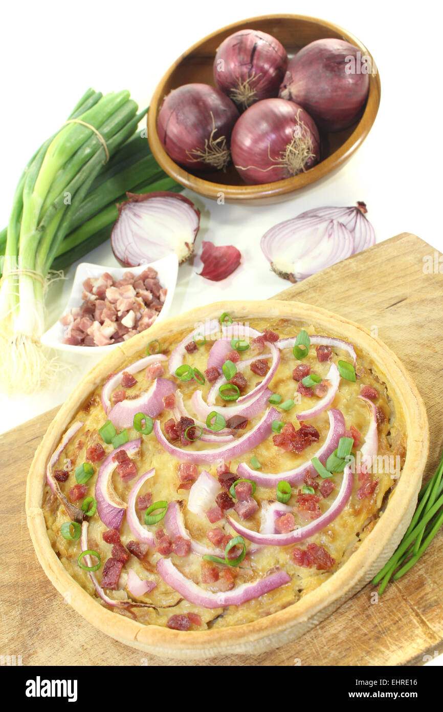 onion tart with leeks Stock Photo Alamy