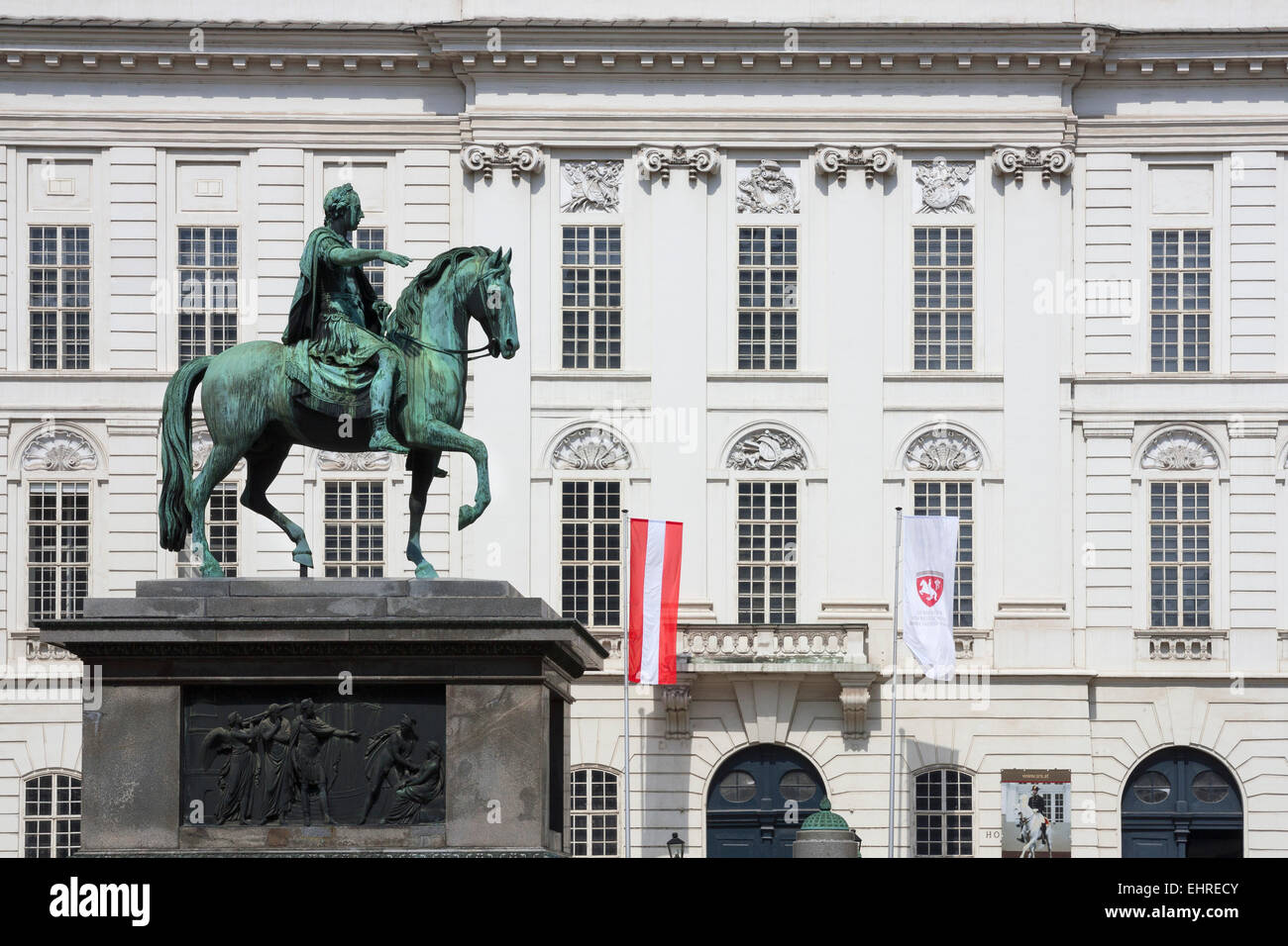 Statue of Emperor Joseph II, Josefsplatz, Hofburg, Vienna Stock Photo