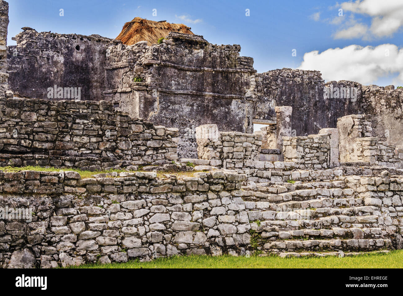 Great Palace Tullum Maya Site Mexico Stock Photo