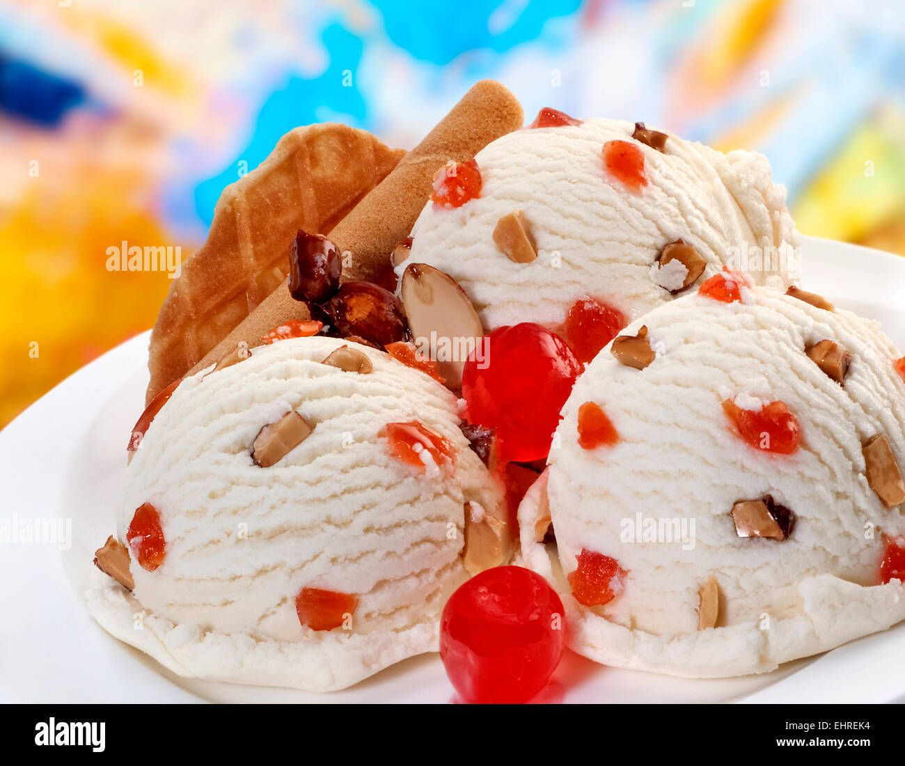 Cherries jubilee ice cream parfait Stock Photo Alamy
