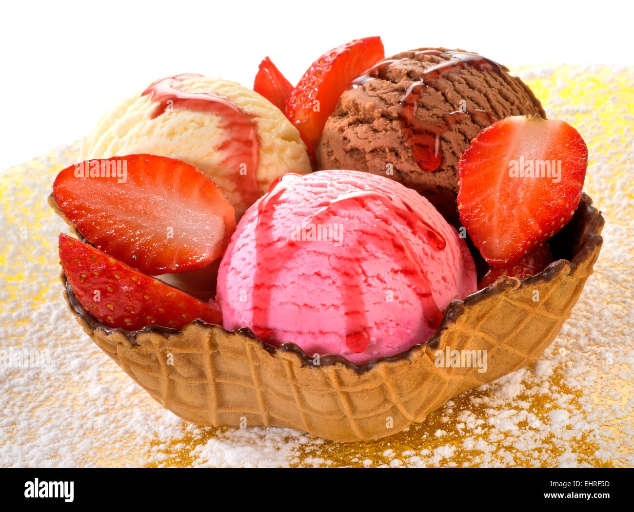 Mixed ice cream in wafer Stock Photo Alamy
