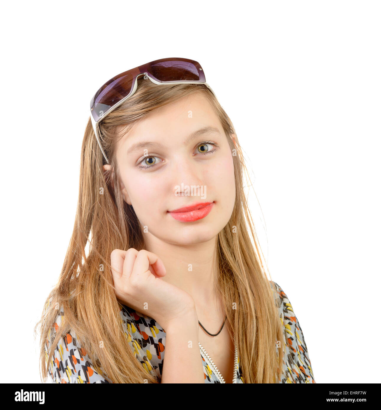 portrait of a teenage girl on the white background Stock Photo - Alamy