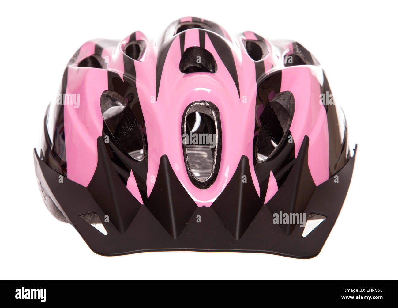 pink womens cycling helmet cutout Stock Photo