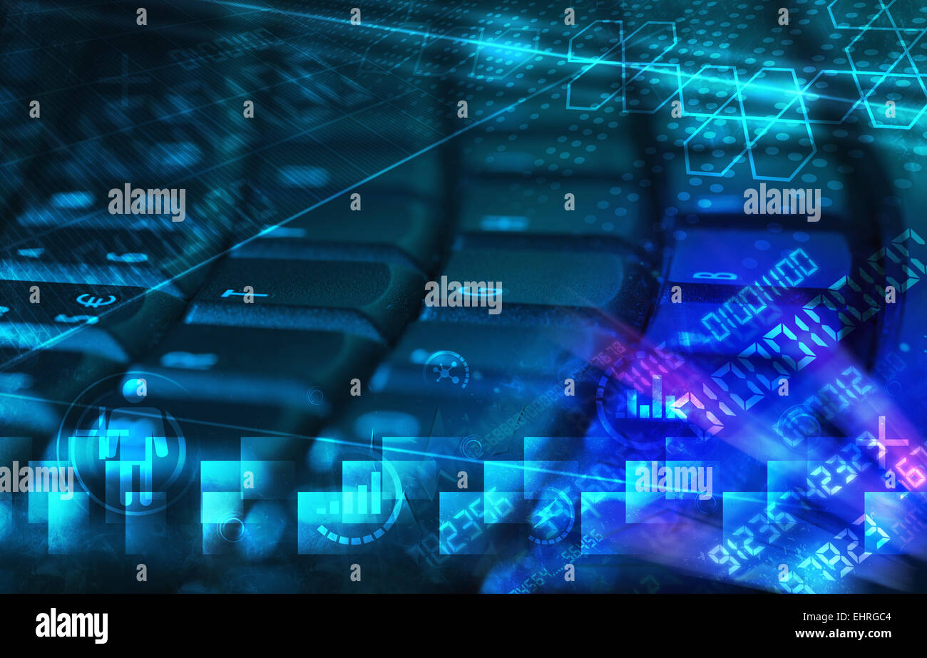 Keyboard with glowing programming codes Stock Photo - Alamy